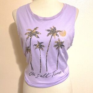 Salt Life On Salt Time Tank Top Lavender M